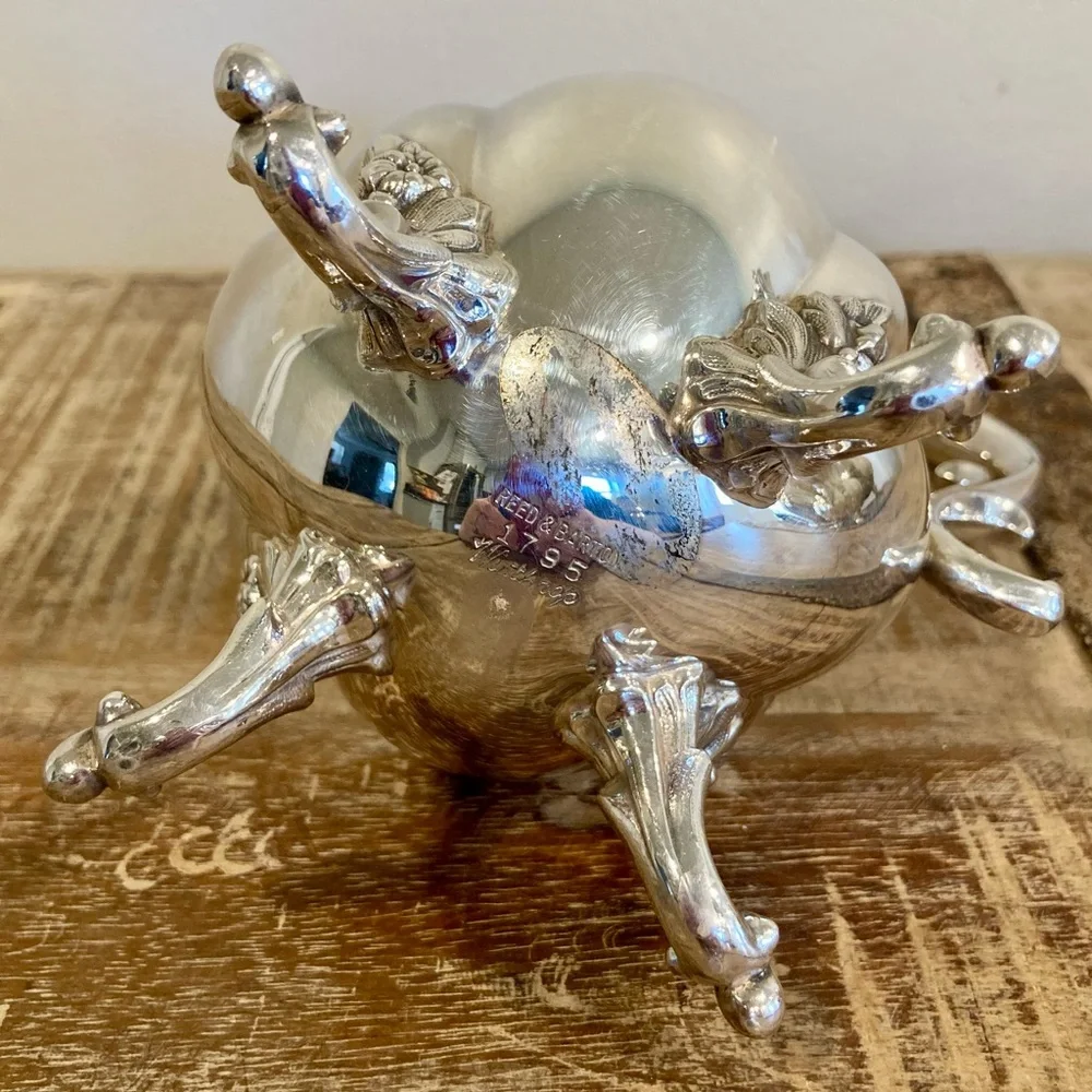Silver Plated Creamer Reed & Barton Winthrop Pumpkin #1795 Cottagecore Kitchen - Picture 7 of 14